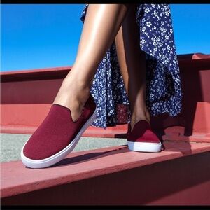 Rothys garnet red slip on sneakers